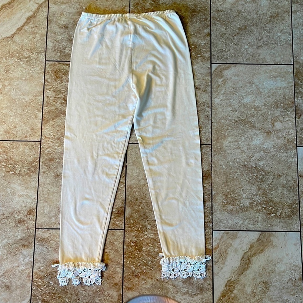 Vintage 90’s GREAT Aunt Nina leggings with cool lace pattern at the bottom - Picture 4 of 9